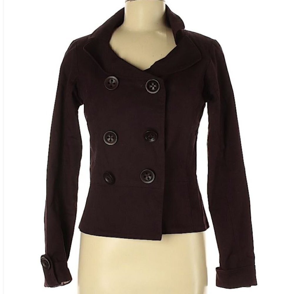 Anthro Nick & Mo Purple Double Button Short Jacket